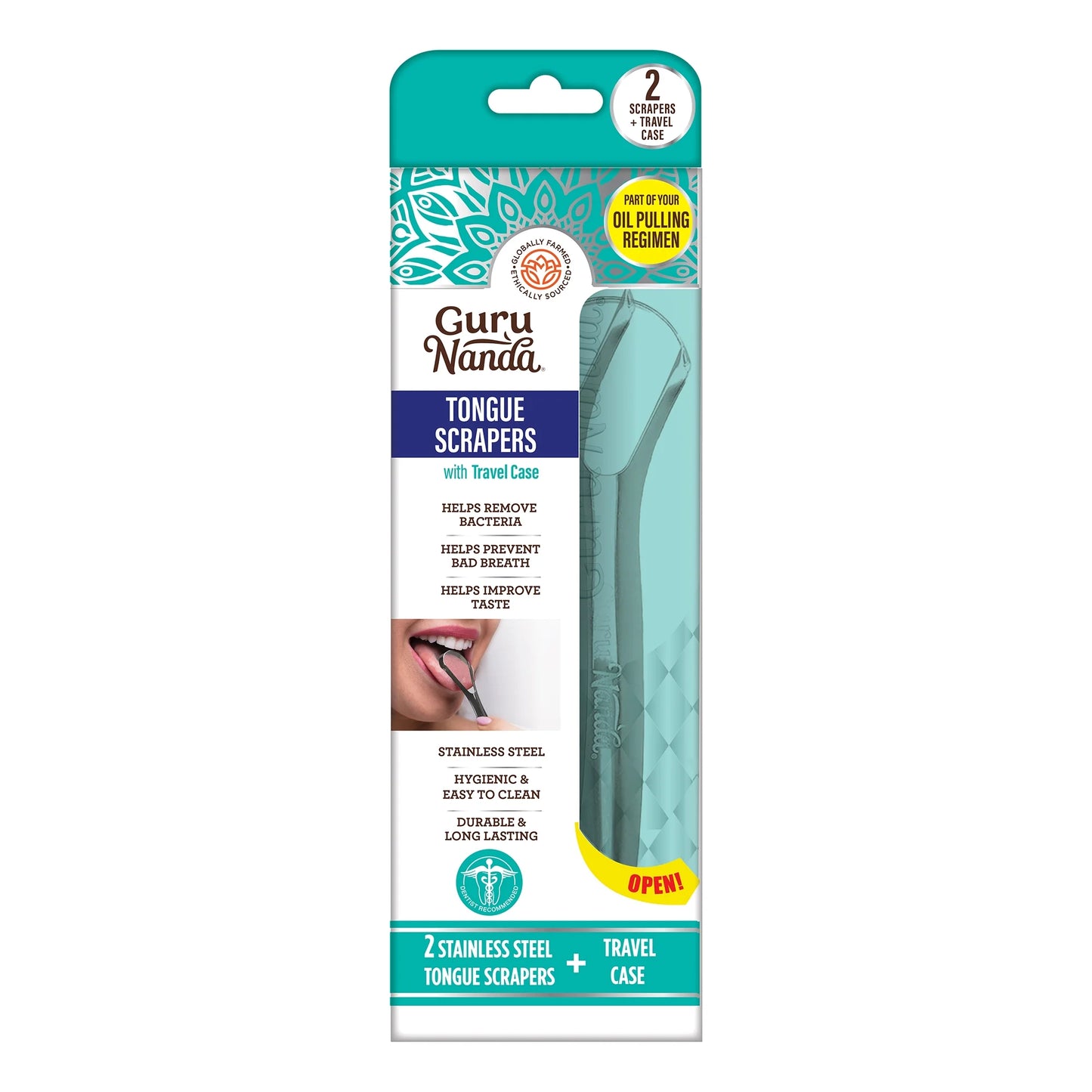 Stainless Steel Spoon Tongue Scraper for Ages 12 & up - 2 Pack