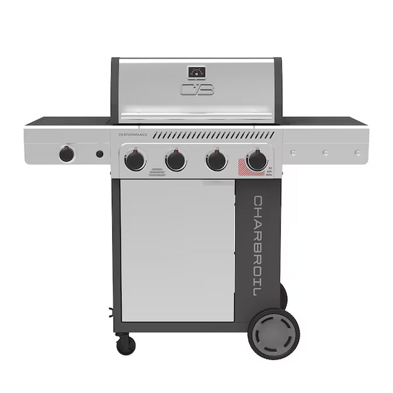 Char-Broil Performance Series Silver 4-Burner Liquid Propane Gas Grill with 1 Side Burner