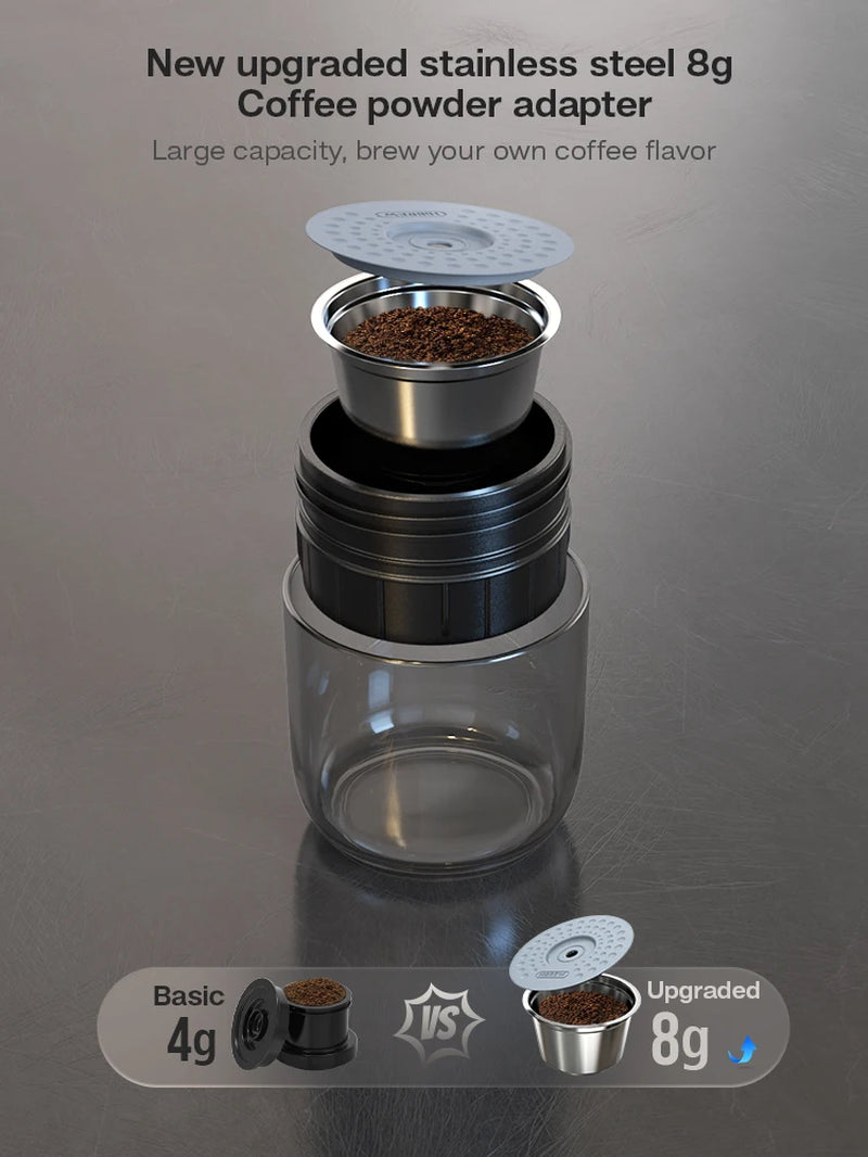 Portable Coffee Machine for Car & Home,Dc12V Expresso Coffee Maker Fit Nexpresso Dolce Pod Capsule Coffee Powder H4A